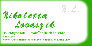 nikoletta lovaszik business card